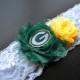 Green Bay Packers Wedding Garter / Green Bay Garter / Packers Wedding Garter / Wedding Garter Set / Lace Garter / Football Garter
