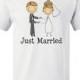 Just Married Bride And Groom T-Shirt - White 