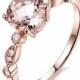 Limited Time Sale Antique Design 1.25 Carat Peach Pink Morganite  (Round Shaped) and Diamond Engagement Ring in 10k Rose Gold Jewelry