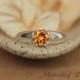 Golden Citrine Modern Solitaire Engagement Ring in Sterling - Silver Artisan Wedding Anniversary Promise Ring - November Birthstone
