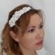 Bridal Flower Headband, Bridal Flower Hairpiece, Wedding Flower Headband, Bridal Flower Crown with Silk Flowers