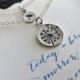 Dandelion mother daughter necklace, mother of the bride gift from bride,  sterling silver charm, mother and daughter jewelry sets