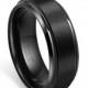Free custom Engraving,Black Tungsten Ring High Polish Matte Finish Men's Tungsten Ring Wedding Band, 8MM/6MM