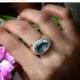 WINTER SALE - blue topaz ring,thick gemstone ring,semiprecious ring,large statement ring,rose gold ring,pink gold band