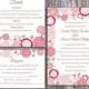 DIY Wedding Invitation Template Set Editable Word File Instant Download Pink Wedding Invitation Coral Floral Invitation Printable Invitation