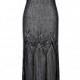 Lena Grey Black Beaded Flapper Dress, 1920s Great Gatsby Style Dress, Embellished Art Deco, Downton Abbey, Evening Gown, Plus Size, S-XXXXL