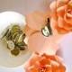 Pale Peach Paper Flower Brooch,  Paper Wedding Hair Accessory, Paper Corsage, Boutonniere, Paper Flower Hair Clip, Paper Wedding Barrette