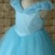 Cinderella Disney Princess Dress, Blue Birthday Party Dress, Toddler Girls Cinderella Dress