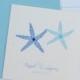 Blue Starfish Beach Coastal Custom Wedding Congratulations Card Personalized with Matching Seal, Envelope and Postage Stamp