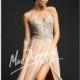 Nude/Silver Beaded Slit Gown by Royalty by Mac Duggal - Color Your Classy Wardrobe
