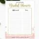 Pink and gold Floral Bridal Shower Gifts List Personalized Template-Bridal Shower Gifts Received-DIY Printable List of Received Gifts