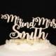 Personalized Mr. and Mrs.  Wooden Wedding Cake Topper