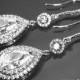 Cubic Zirconia Bridal Earrings Chandelier Crystal Wedding Earrings Sparkly Dangle CZ Wedding Earrings Bridal Bridesmaid Crystal Jewelry