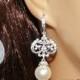 Pearl Chandelier Bridal Earrings Swarovski 10mm Pearl Earrings Ivory Pearl CZ Silver Dangle Earrings Vintage Style Pearl Wedding Earrings