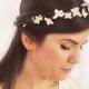 white head wreath. Wedding flower crown, Hair floral crown, Wedding Hairpiece, Rustic Head Wreath, wedding Accessories