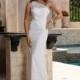 Style F7002 by Informals by DaVinci - Floor length Sleeveless One-shoulder Lace Sheath Dress - 2017 Unique Wedding Shop