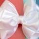 Flower girls, White satin hair bow, Satin hair bow for flower girls, bridesmaid, bridal hair bow, wedding hair bow, special occasion, baptis