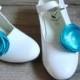 Blue shoe clips, Blue shoe accessorry, Blue flower shoe clips, Flower shoe clips, Shoe clips flower, Shoe clips Blue poppy, Shoe flowers
