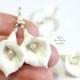 White Calla Lilies Earrings, floral long drop earrings, White Calla Lilies, Wedding dangle Earrings, Calla Lilies Bridesmaid Earrings
