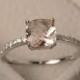 Morganite engagement ring, wedding rings, natural pink morganite, sterlling silver