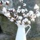 Cotton Boll Stems, Set of 3-20" Cotton Stems, Cotton Branches, Natural Cotton Bolls, Farmhouse Decor, Rustic Wedding Decor, 2nd Anniversary