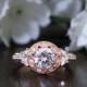 2.0 ctw Art Deco Engagement Ring-Brilliant Cut Diamond Simulant-Bridal Ring-Vintage Style Ring-Rose Gold Plated-Sterling Silver [7119RG]