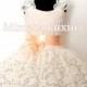 Lace Ivory Peach Flower girl dress, Ivory Champagne Birthday dress, Cream Peach tutu dress, Christening lace tutu dress, Baptism lace dress