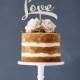 Calligraphy 'Love' Wooden Cake Topper