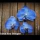Blue Denim Hawaiian Orchid, Tropical Hair flower, Bridal Flower, Silk Flower, Beach Wedding, Hawaiian, Flower Headpiece, Hair Accessory