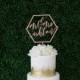 Laser Cut Geometric Mr & Mrs Wedding Cake Topper - (ONE) Personalized Wood Cake Topper - Custom Cake Decor Modern Calligraphy Dessert Table