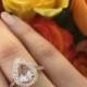 14K Rose Gold Small Pear-Shape Morganite and Diamond Ring