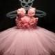 Flower Girl Pink Dress Tulle Dress First Birhtday Outfit Girls Birthday Tutu Girl Dress Wedding Toddler Ball Gown Tutu Dress 1 2 3 4T/ 5 6