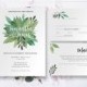 Watercolor Greenery Floral Wedding Invitation - Custom Printable Downloadable Invitation Suite