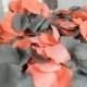 Coral & Grey Artificial Rose Petals 