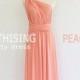 Maxi Peach Bridesmaid Dress Infinity Dress Bridesmaid Dress Prom Dress Convertible Dress Wrap Dress