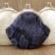 Wedding Bridal Clutch - Navy Blue Lace Coin purse - Wedding Bridesmaid Small Lace Clutch - Wedding Ring Holder - Party Gift - Set
