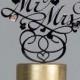 Wedding Cake Topper - Mr & Mrs Cake Topper - Black Elegant Wedding Cake Sign - Calligraphy - Mr and Mrs