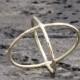 1.0 mm 14 k gold filled hammered cross rings, x rings