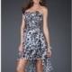 Printed High-Low Dress by La Femme - Color Your Classy Wardrobe