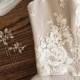 Exquisite Cotton Lace Applique, Cream Embroidery Wedding Applique , Bridal Veil Applique for Wedding Gown, Bridal Dress Decor, Bodice