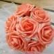 100 Coral Wedding Centerpieces Flowers Artificial Foam Roses Diameter 3" For Bridal Bouquet Wedding Decoration