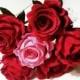 12 Crepe paper flowers Red and Pink Crepe paper Roses for bouquet Flore de papel rose wedding bouquet gift centerpiece decoration home decor