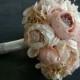 Blush Pink & Ivory Peony/Hydrangea 10" Wedding Bridal Bouquet - Made To Order