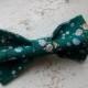 emerald bow tie dark emerald green wedding self tie necktie hunter green ties matching handkerchief green cuff links long distance gift klpm - $10.36 USD