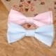 Bow tie for groom blush pink paisley bow tie blue paisley print necktie wedding bow ties pink blue floral bowties groomsmen pocket squares - $9.67 USD
