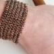 Mens Copper Bracelet Copper Chainmail Bracelet medieval jewelry Chainmaille Jewelry Wide Heavy For him cuff mens bangle copper men antiqued