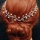 Wedding Headband, Hair Jewelry Rose Gold Bridal Hair Vine, FREE SHIPPING Pearl Wedding Headpiece, Crystal Hair Vine, Rhinestone Headpiece, Hair Jewelry - $52.00 USD