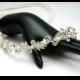 Vintage Style Wedding Headband Hair Jewelry FREE SHIPPING, Hair Vine, Bridal Pearl Ribbon Headband, Hair Accessory Silver Crystal Tiaras Hair Jewelry - $43.00 USD