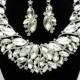 FREE SHIPPING Wedding Jewelry Set Crystal Wedding Necklace Prom Necklace Set, Choker Necklace, Wedding Accessory, Crystal Earrings - $58.00 USD