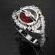2.20ct Pokeball and Ruby Solid White Gold Ring